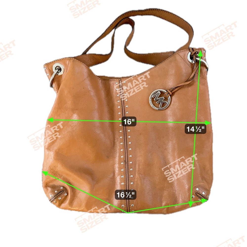Y2K Michael Kors Cognac Leather Hobo | Studded Boho Chic Early 2000s It Girl Bag - Picture 16 of 16